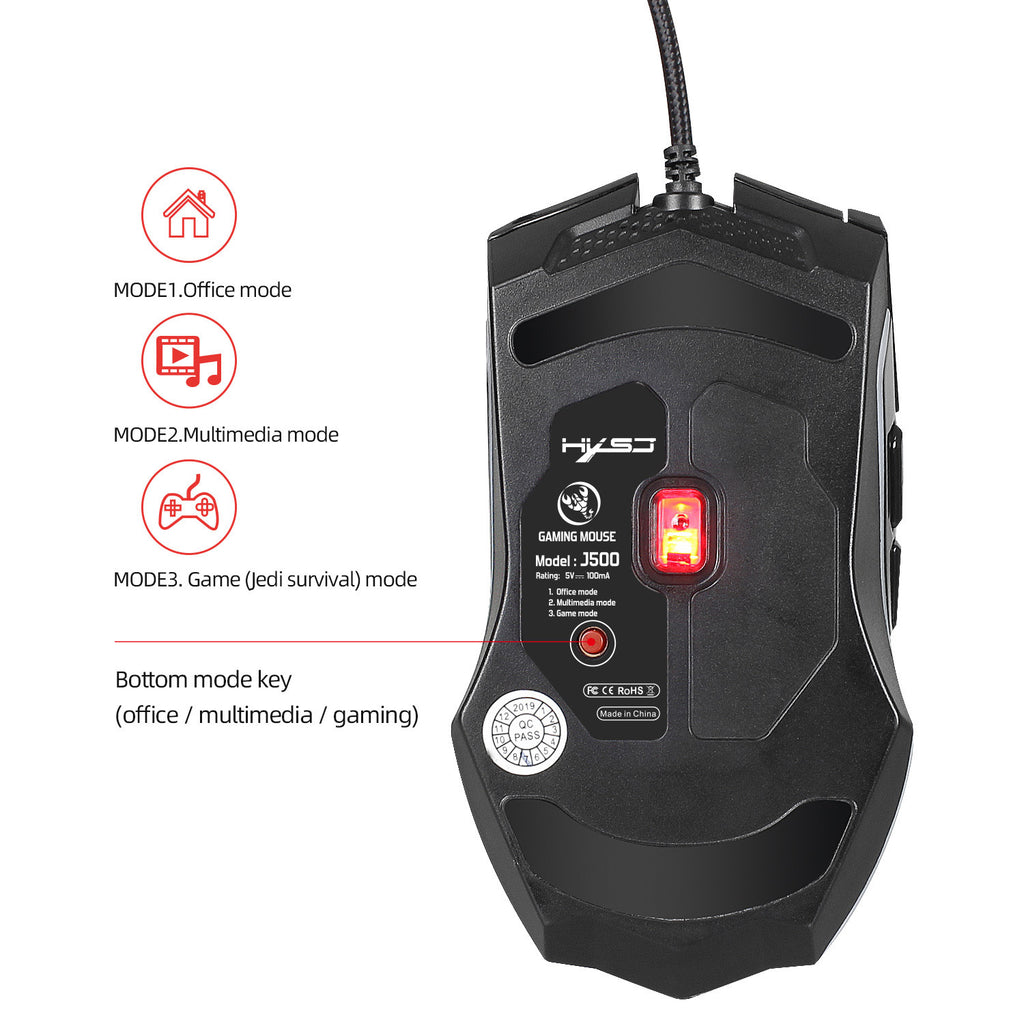Multi-language Display Gaming Wired Macro Mouse