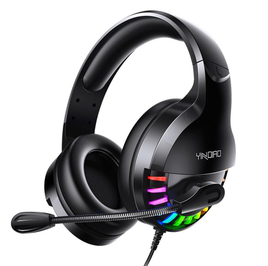 Wired Gaming Headset With Microphone Sound Card Line Control