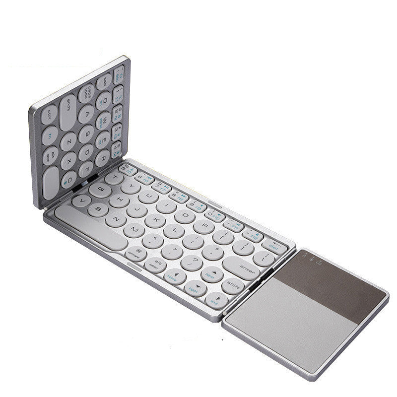 Three-fold wireless computer keyboard