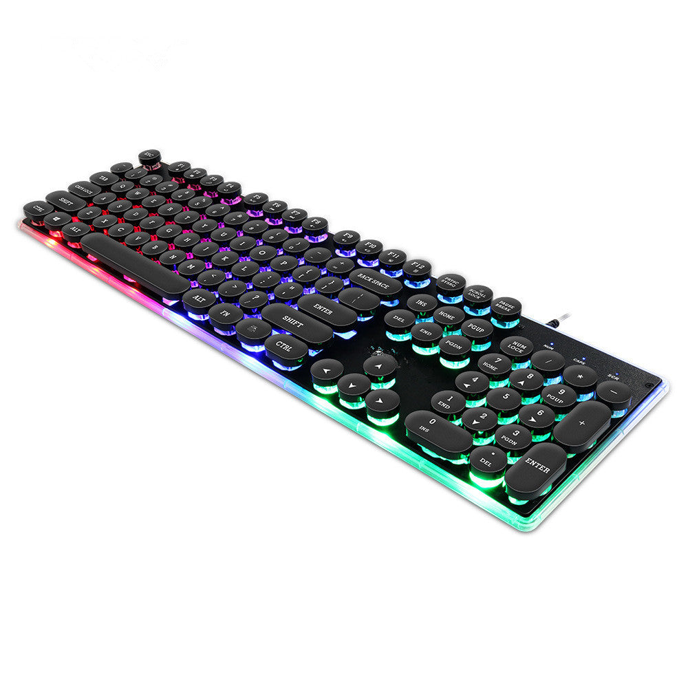 Desktop Manipulator Feel Floating Round Cap Gaming Luminous Keyboard