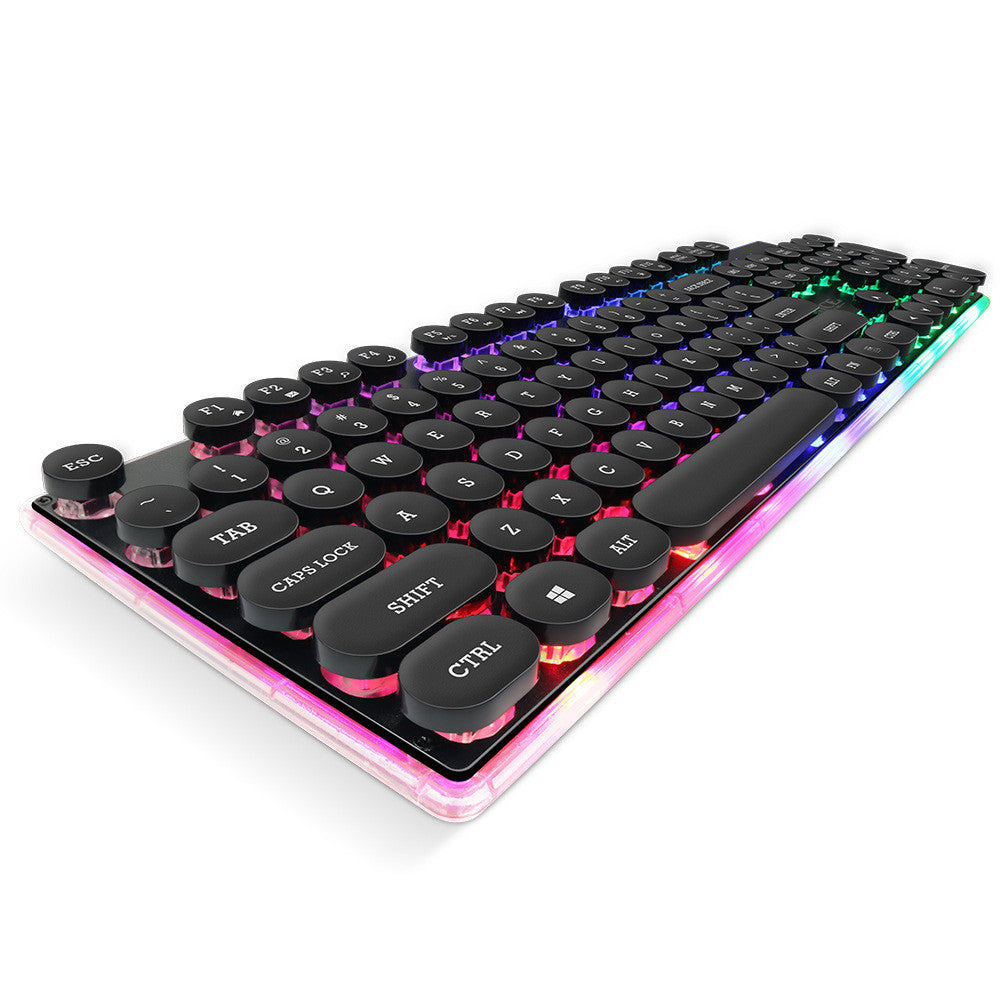 Desktop Manipulator Feel Floating Round Cap Gaming Luminous Keyboard