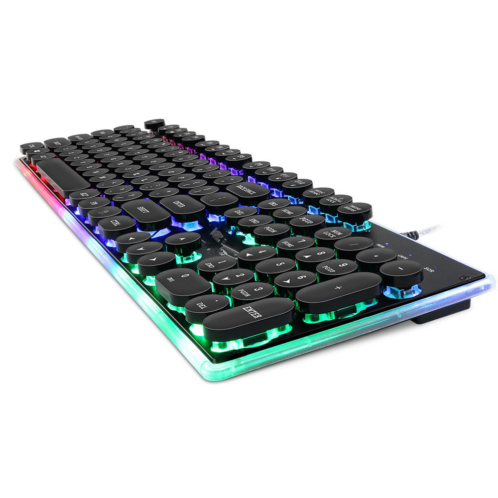 Desktop Manipulator Feel Floating Round Cap Gaming Luminous Keyboard