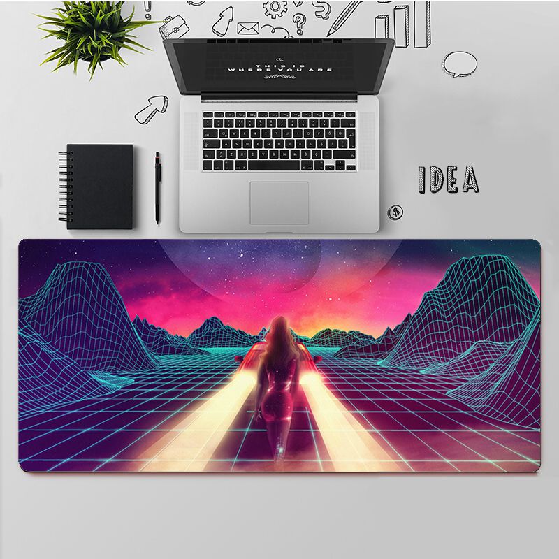 Natural Rubber Synthetic Wave Pattern Digital Gaming Mouse Pad