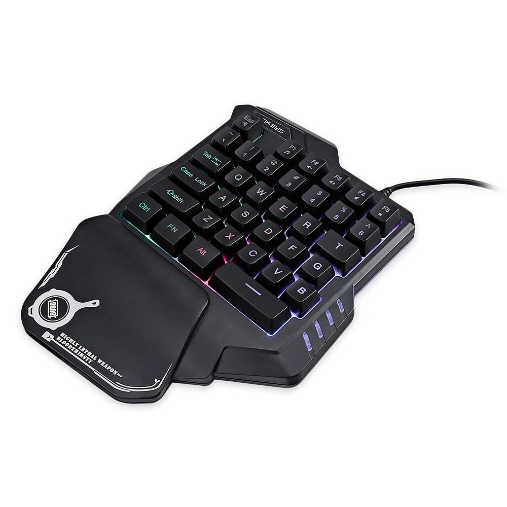 One-Handed Mechanical Gaming Keyboard RGB Backlit