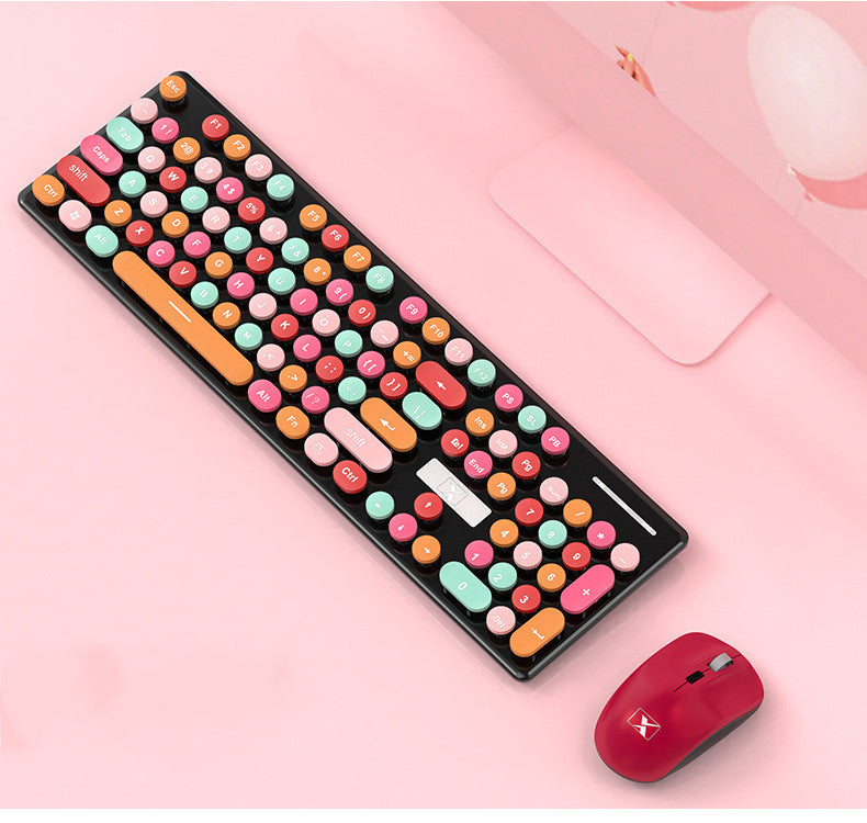 Rechargeable Candy Lipstick N620 Wireless Keyboard Mouse Set