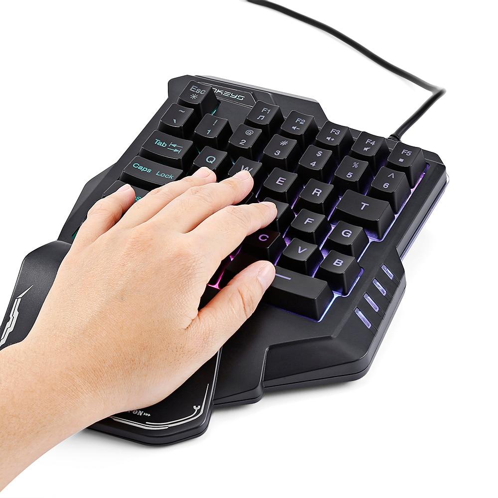 One-Handed Mechanical Gaming Keyboard RGB Backlit