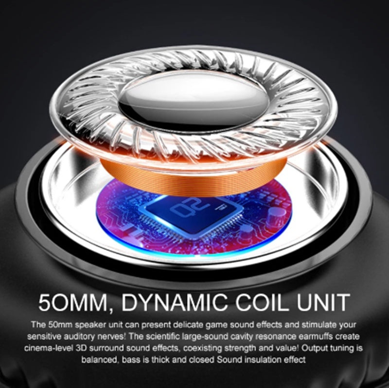 Wired Gaming Headset With Microphone Sound Card Line Control