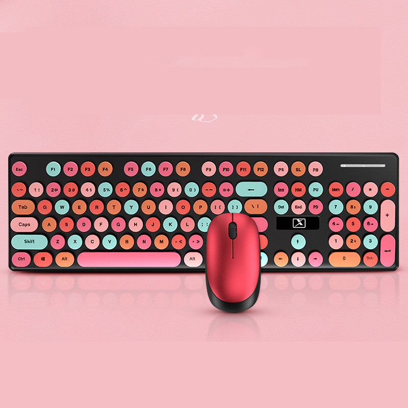 Rechargeable Candy Lipstick N620 Wireless Keyboard Mouse Set