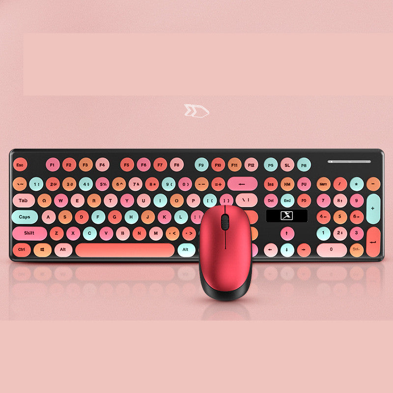 Rechargeable Candy Lipstick N620 Wireless Keyboard Mouse Set