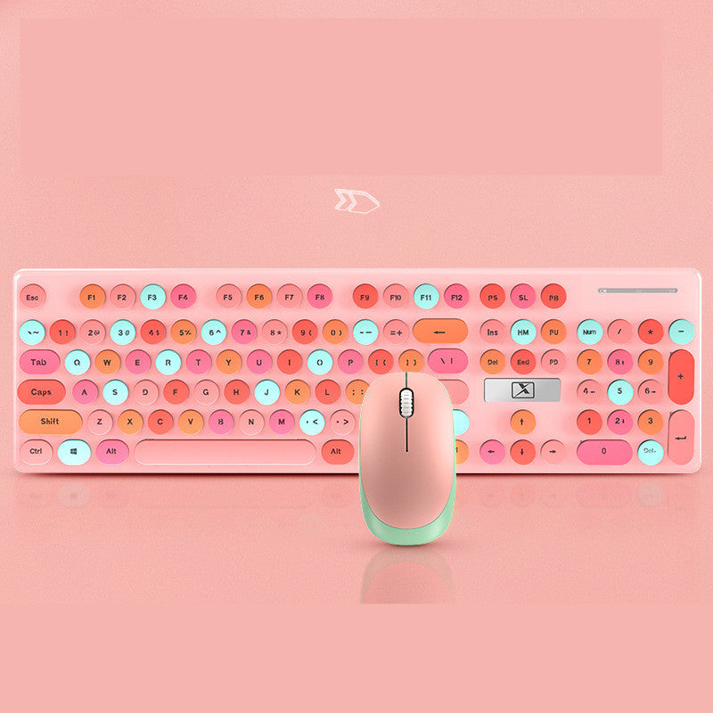 Rechargeable Candy Lipstick N620 Wireless Keyboard Mouse Set